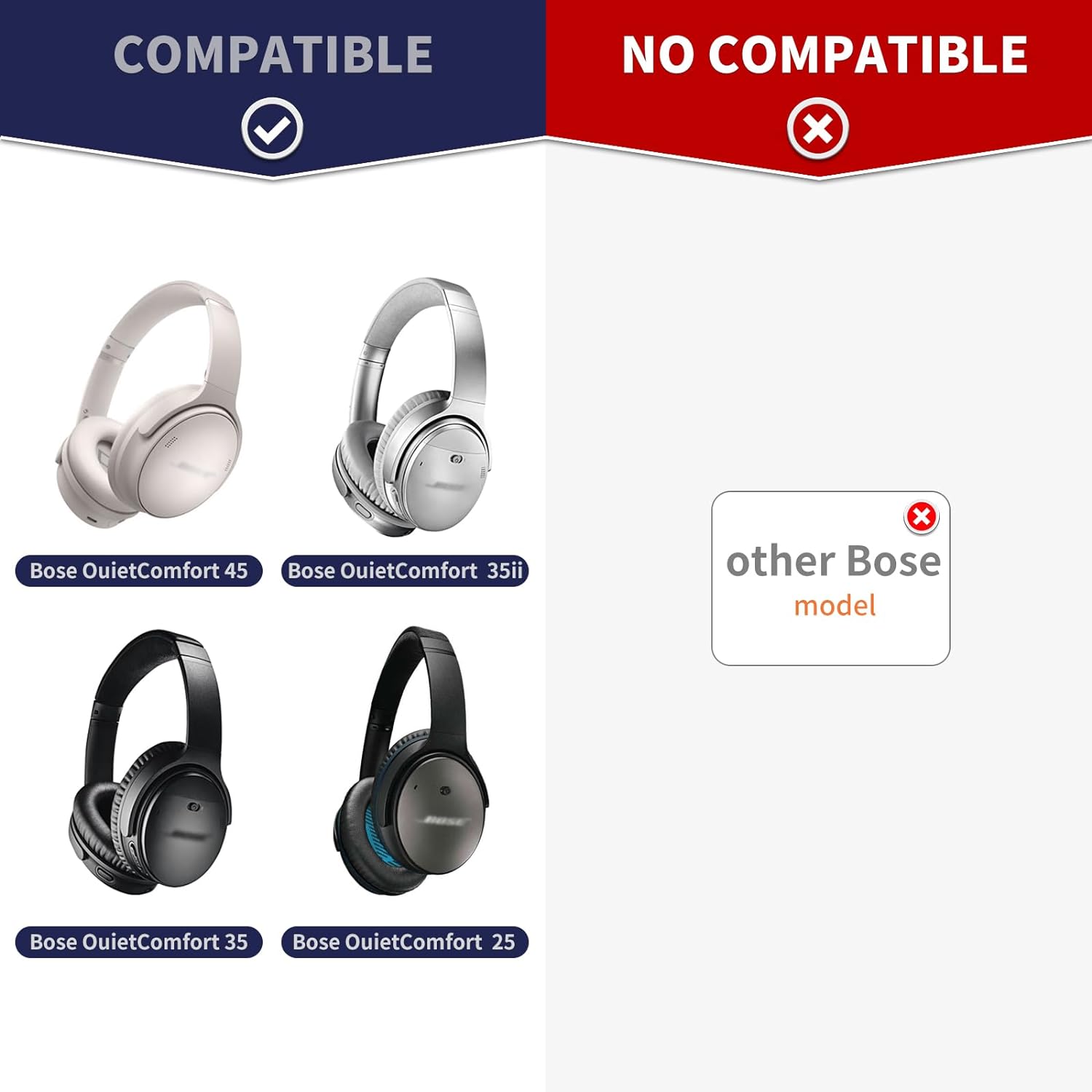 Coussinets d'oreille en gel re - Bose Headphone Qc45 avis et prix